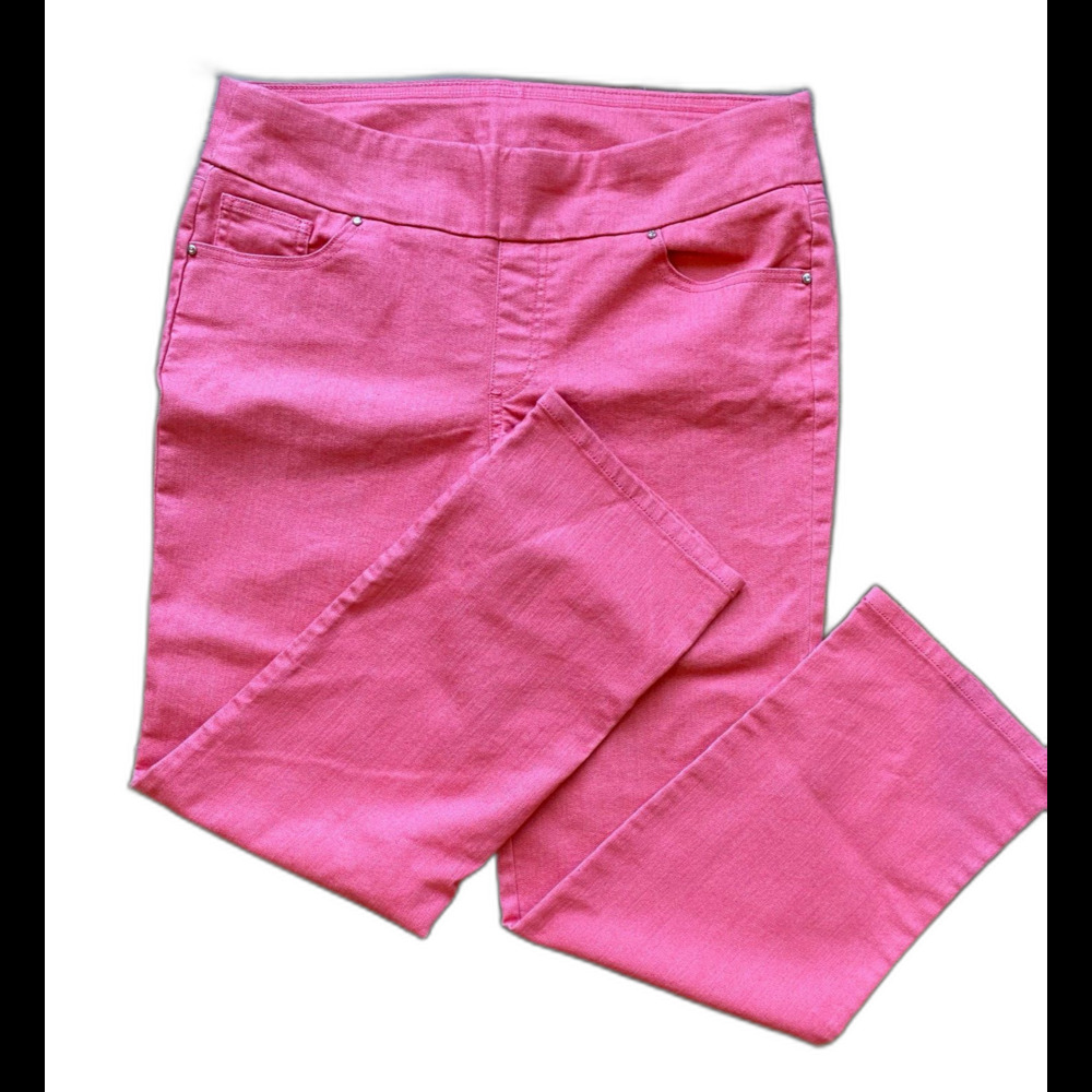 Denim&Co Pink Cropped Ankle Pants size 16 New no tags